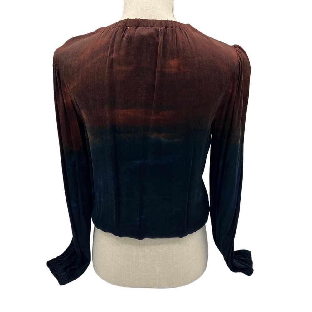 Evereve Cloth & Stone Ombre Banded Blouse Autumnsky Size XS - Picture 3 of 6